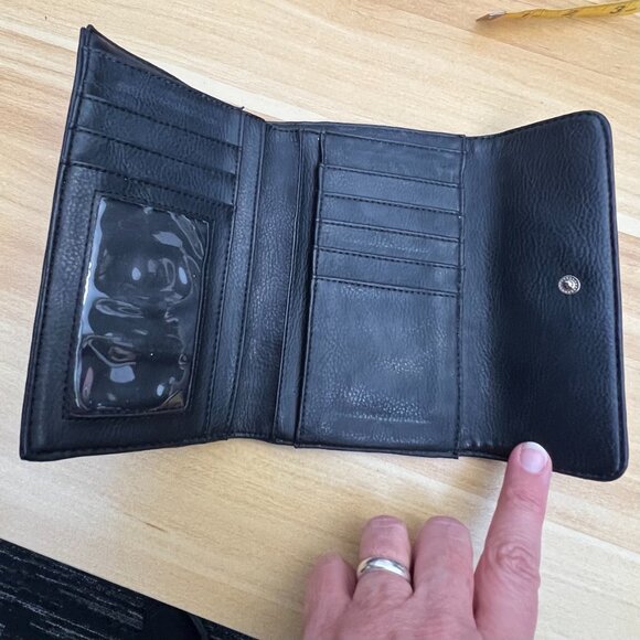 VTG 90s Esprit Black Vegan Leather Wallet - Picture 6 of 8